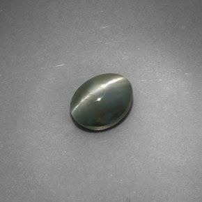 0.98캐럿 천연 그린 Chrysoberyl Cat's Eye, 타원형 컷, 6×4.7 mm, 불투명체