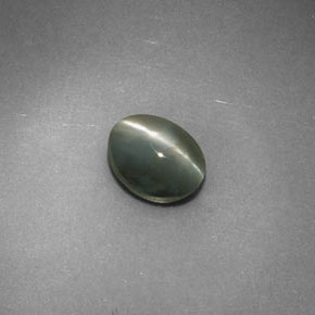 0.98캐럿 천연 그린 Chrysoberyl Cat's Eye, 타원형 컷, 6×4.7 mm, 불투명체