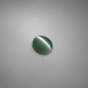 0.75캐럿 천연 그린 Chrysoberyl Cat's Eye, 타원형 컷, 5.5×4.4 mm, 투명한