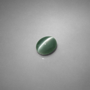 0.75캐럿 천연 그린 Chrysoberyl Cat's Eye, 타원형 컷, 5.5×4.4 mm, 투명한