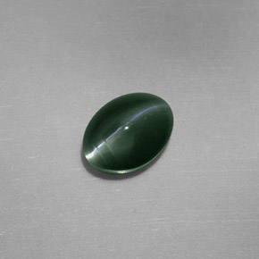 0.77캐럿 천연 그린 Chrysoberyl Cat's Eye, 타원형 컷, 5.9×4.5 mm, 불투명체