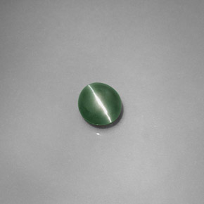 0.79캐럿 천연 그린 Chrysoberyl Cat's Eye, 타원형 컷, 5.2×4.8 mm, 투명한