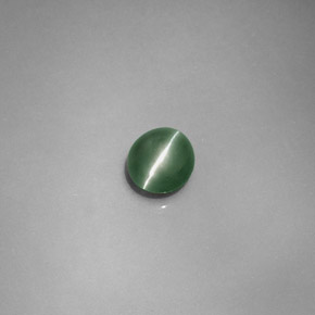 0.79캐럿 천연 그린 Chrysoberyl Cat's Eye, 타원형 컷, 5.2×4.8 mm, 투명한