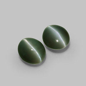 캐럿 천연 그린 Chrysoberyl Cat's Eye 보석, 타원형 컷, 4.7×4.2 mm, 투명한