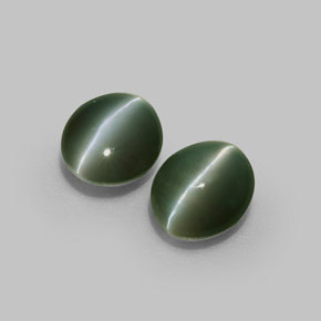 캐럿 천연 그린 Chrysoberyl Cat's Eye 보석, 타원형 컷, 4.7×4.2 mm, 투명한