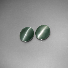 캐럿 천연 그린 Chrysoberyl Cat's Eye 보석, 타원형 컷, 5.5×4.5 mm, 투명한
