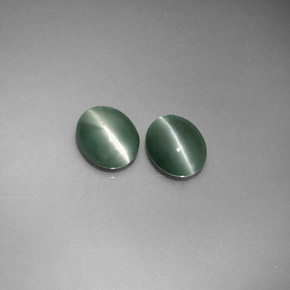 캐럿 천연 그린 Chrysoberyl Cat's Eye 보석, 타원형 컷, 5.5×4.5 mm, 투명한