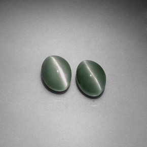 캐럿 천연 그린 Chrysoberyl Cat's Eye 보석, 타원형 컷, 6×4.4 mm, 불투명체
