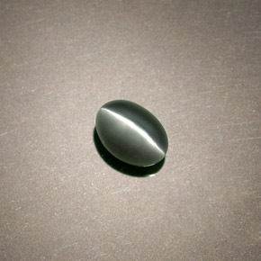 0.75캐럿 천연 그린 Chrysoberyl Cat's Eye, 타원형 컷, 5.4×3.8 mm, 불투명체