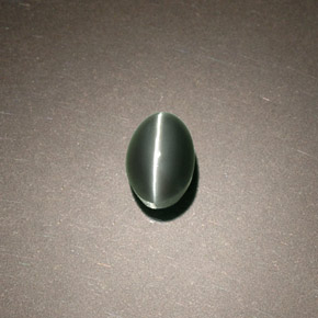 0.75캐럿 천연 그린 Chrysoberyl Cat's Eye, 타원형 컷, 5.4×3.8 mm, 불투명체