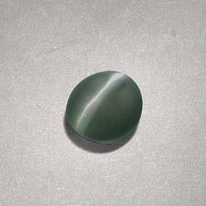 0.73캐럿 천연 그린 Chrysoberyl Cat's Eye, 타원형 컷, 5.1×4.7 mm, 불투명체