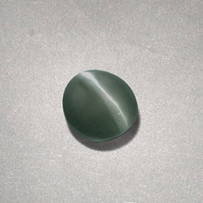0.73캐럿 천연 그린 Chrysoberyl Cat's Eye, 타원형 컷, 5.1×4.7 mm, 불투명체