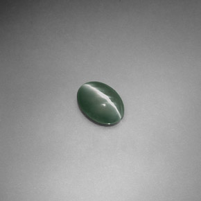 0.55캐럿 천연 그린 Chrysoberyl Cat's Eye, 타원형 컷, 6×4.4 mm, 투명한