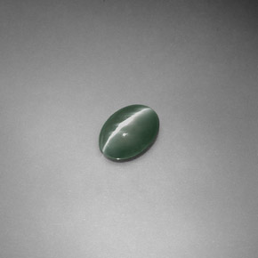 0.55캐럿 천연 그린 Chrysoberyl Cat's Eye, 타원형 컷, 6×4.4 mm, 투명한