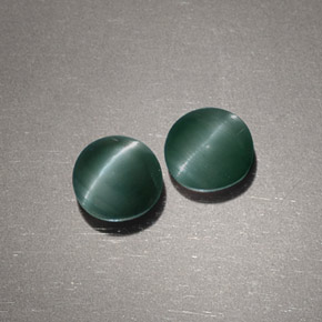 캐럿 천연 그린 Chrysoberyl Cat's Eye 보석, 라운드 컷, 5.02 mm, 불투명체