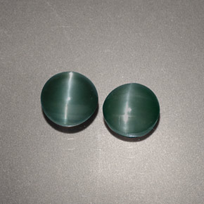캐럿 천연 그린 Chrysoberyl Cat's Eye 보석, 라운드 컷, 5.02 mm, 불투명체