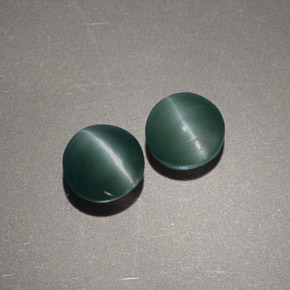 캐럿 천연 그린 Chrysoberyl Cat's Eye 보석, 라운드 컷, 5.02 mm, 불투명체