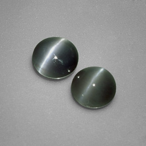 캐럿 천연 그린 Chrysoberyl Cat's Eye 보석, 라운드 컷, 4.39 mm, 불투명체