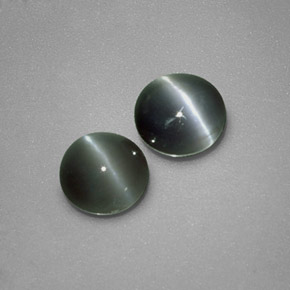 캐럿 천연 그린 Chrysoberyl Cat's Eye 보석, 라운드 컷, 4.39 mm, 불투명체