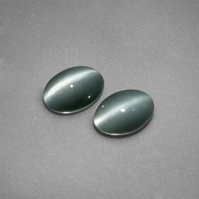 캐럿 천연 그린 Chrysoberyl Cat's Eye 보석, 타원형 컷, 5.9×4.1 mm, 불투명체