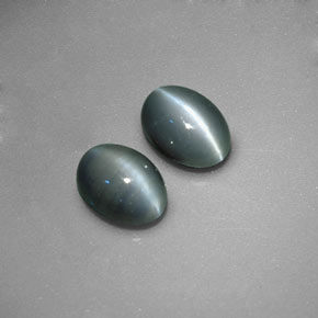 캐럿 천연 그린 Chrysoberyl Cat's Eye 보석, 타원형 컷, 5.4×4 mm, 불투명체