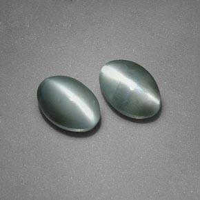 캐럿 천연 그린 Chrysoberyl Cat's Eye 보석, 타원형 컷, 6×4.2 mm, 불투명체