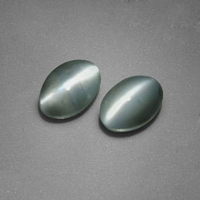 캐럿 천연 그린 Chrysoberyl Cat's Eye 보석, 타원형 컷, 6×4.2 mm, 불투명체