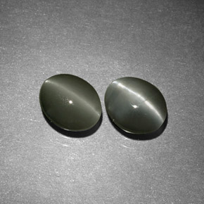 캐럿 천연 그린 Chrysoberyl Cat's Eye 보석, 타원형 컷, 6.1×5.1 mm, 불투명체