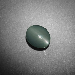 0.98캐럿 천연 그린 Chrysoberyl Cat's Eye, 타원형 컷, 6.2×5.1 mm, 불투명체