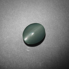 0.98캐럿 천연 그린 Chrysoberyl Cat's Eye, 타원형 컷, 6.2×5.1 mm, 불투명체