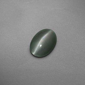 0.59캐럿 천연 그린 Chrysoberyl Cat's Eye, 타원형 컷, 6×4.2 mm, 투명한