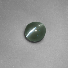 0.71캐럿 천연 그린 Chrysoberyl Cat's Eye, 타원형 컷, 5.1×4.8 mm, 투명한