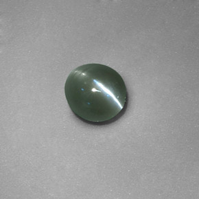 0.71캐럿 천연 그린 Chrysoberyl Cat's Eye, 타원형 컷, 5.1×4.8 mm, 투명한