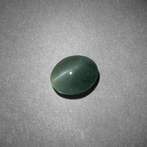 0.68캐럿 천연 그린 Chrysoberyl Cat's Eye, 타원형 컷, 5.8×4.8 mm, 불투명체