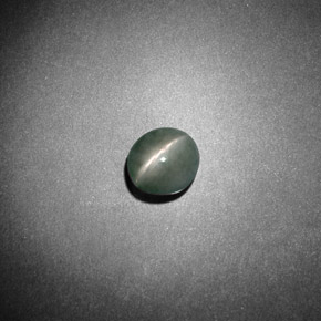 0.79캐럿 천연 그린 Chrysoberyl Cat's Eye, 타원형 컷, 5.2×4.9 mm, 불투명체