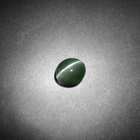 0.53캐럿 천연 그린 Chrysoberyl Cat's Eye, 타원형 컷, 5.9×4.4 mm, 투명한