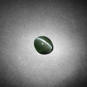 0.53캐럿 천연 그린 Chrysoberyl Cat's Eye, 타원형 컷, 5.9×4.4 mm, 투명한