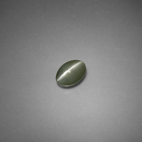 0.79캐럿 천연 그린 Chrysoberyl Cat's Eye, 타원형 컷, 6.1×4.1 mm, 투명한