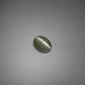 0.79캐럿 천연 그린 Chrysoberyl Cat's Eye, 타원형 컷, 6.1×4.1 mm, 투명한
