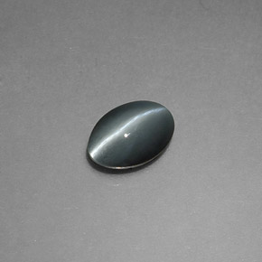 0.65캐럿 천연 그레이 Chrysoberyl Cat's Eye, 타원형 컷, 6×4.1 mm, 불투명체