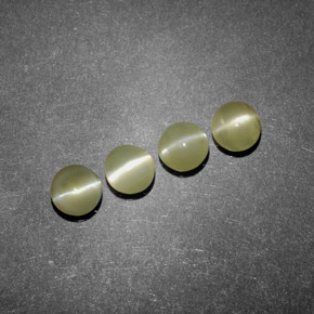 캐럿 천연 골든 그린 Chrysoberyl Cat's Eye 보석, 투명한, 4.05 mm, 투명/반투명