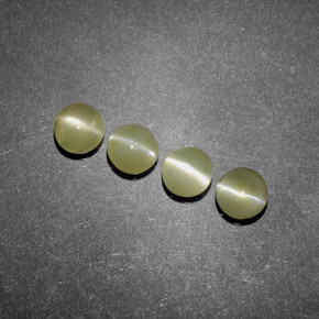 캐럿 천연 골든 그린 Chrysoberyl Cat's Eye 보석, 투명한, 4.05 mm, 투명/반투명
