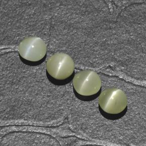 1.88캐럿 천연 그린 Chrysoberyl Cat's Eye 보석, 라운드 컷, 4.06 mm, 투명한