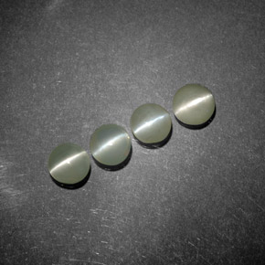 캐럿 천연 그린 Chrysoberyl Cat's Eye 보석, 투명한, 3.94 mm, 투명/반투명