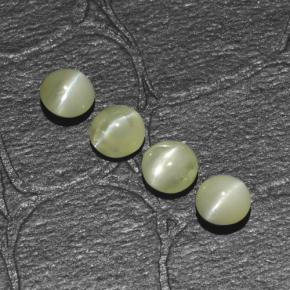 1.54캐럿 천연 골든 그린 Chrysoberyl Cat's Eye 보석, 라운드 컷, 4.06 mm, 투명한