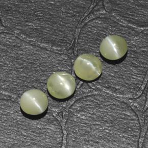 1.54캐럿 천연 골든 그린 Chrysoberyl Cat's Eye 보석, 라운드 컷, 4.06 mm, 투명한