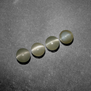 1.38캐럿 천연 골든 그린 Chrysoberyl Cat's Eye 보석, 투명한, 3.98 mm, 투명/반투명