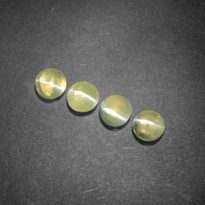 캐럿 천연 노란빛 그린 Chrysoberyl Cat's Eye 보석, 투명한, 4.04 mm, 투명/반투명