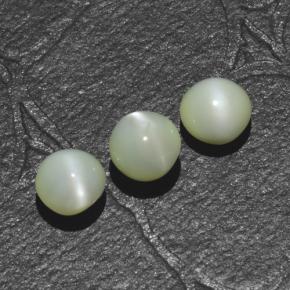 1.44캐럿 천연 그린 Chrysoberyl Cat's Eye 보석, 라운드 컷, 3.96 mm, 투명한