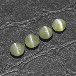 1.66캐럿 천연 골든 그린 Chrysoberyl Cat's Eye 보석, 라운드 컷, 4.00 mm, 투명한